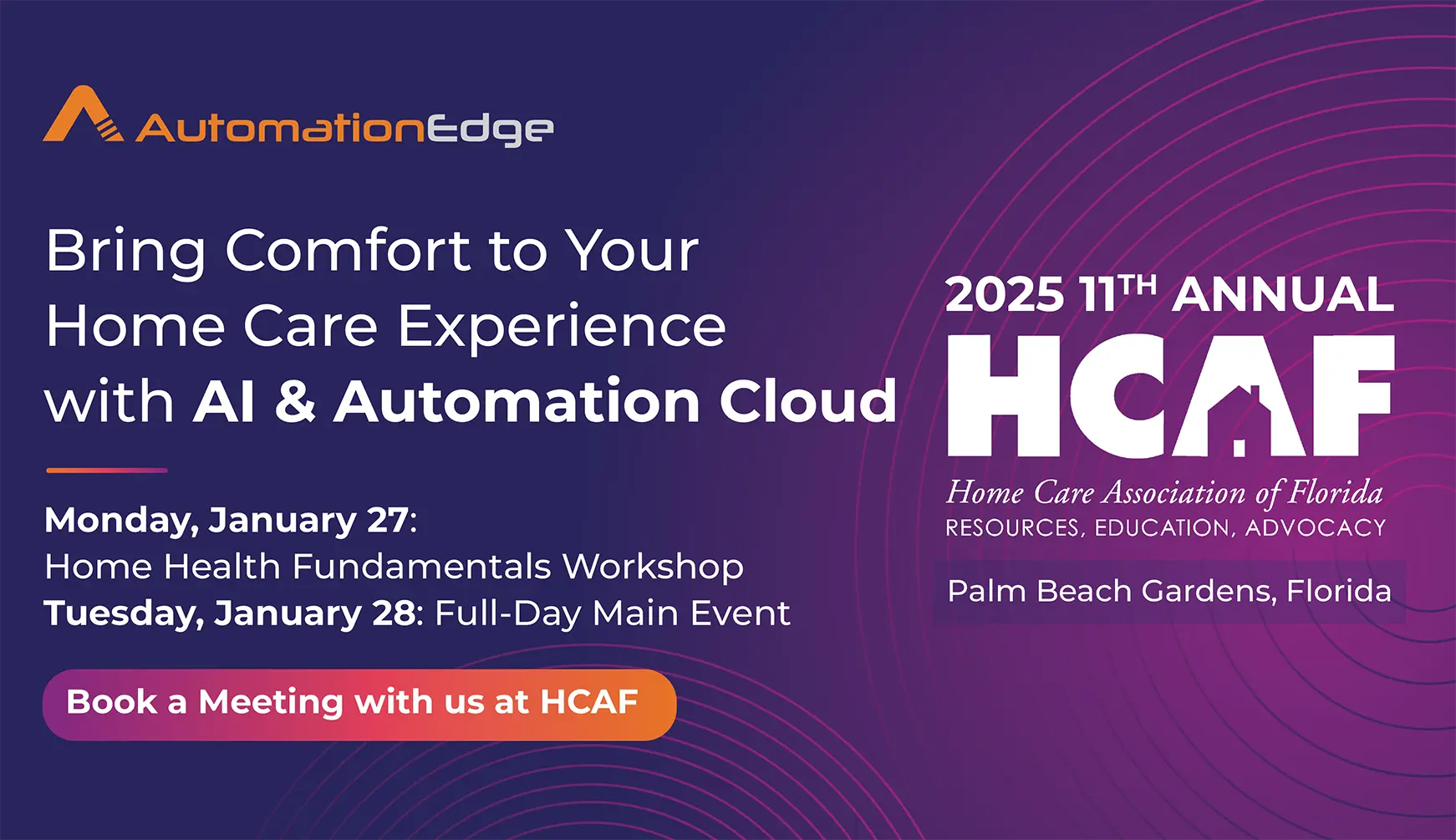 AutomationEdge Joins 11th Annual Conference of HomeCare Association of Florida 2025 | 27-28 Jan 2025 | Florida, USA